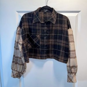 Cropped Flannel Top